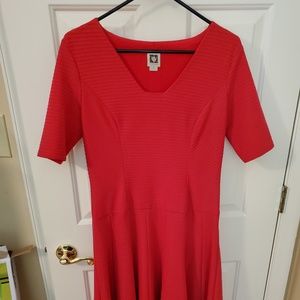 Anne Klein Fit-Flare bright pink dress